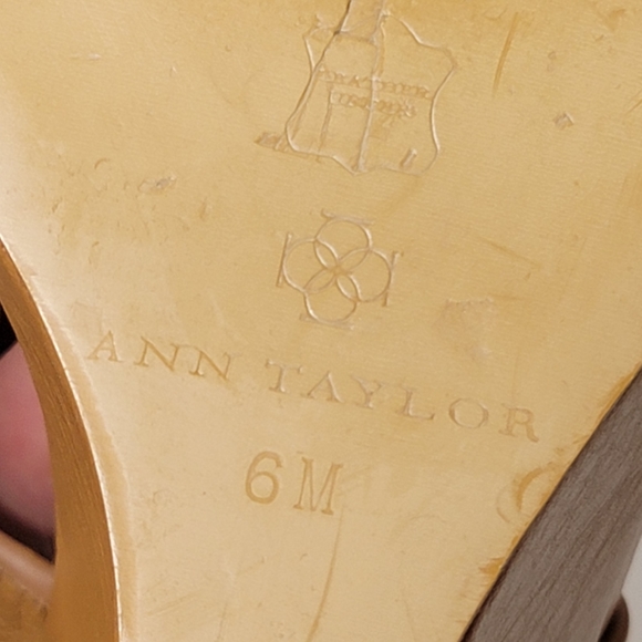 ANN TAYLOR Leather strappy Slip-on Open Toe wedge sandals size 6 - Picture 15 of 16